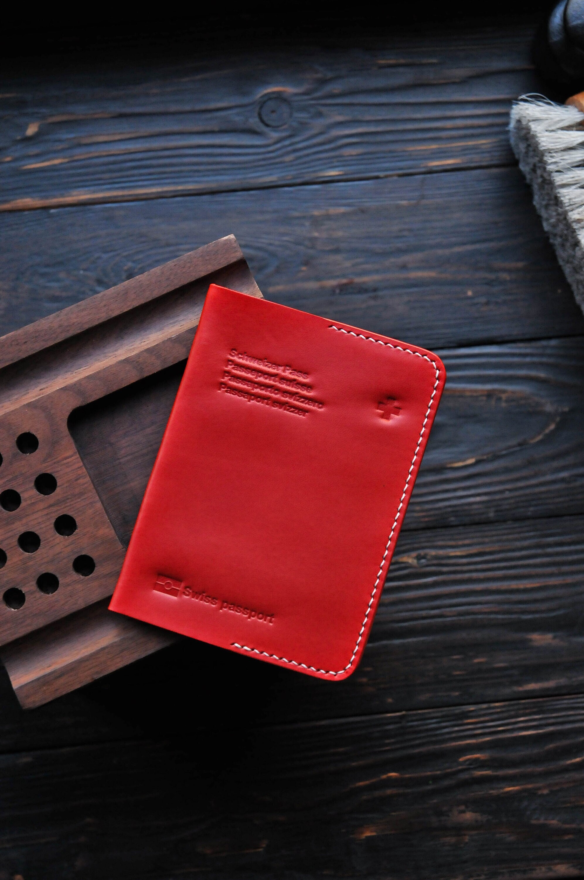 Red Leather Holder for Swiss passport,  Switzerland passport, Switzerland passport holder, gift for traveler