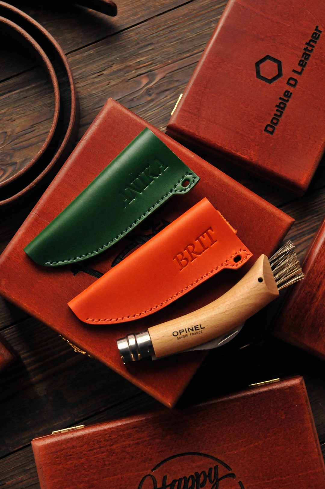 Leather Sheath Mushroom Knife Opinel No. 8, Mushroom Picker Gift