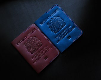 Leather Holder for british passport, Great Britain passport, uk passport holder, gift for traveler