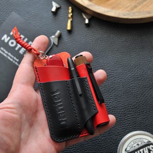 Portafoglio EDC personalizzato, marsupio EDC, organizer EDC, Victorinox Spartan, penna Fisher Bullet, portafoglio da uomo, edc in pelle, portafoglio in pelle