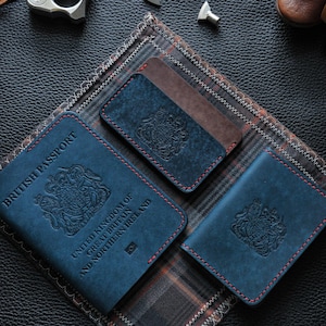 Funda de cuero para pasaporte británico, pasaporte de Gran Bretaña, funda para pasaporte del Reino Unido, juego de pasaportes, estuche para pasaporte, regalo para viajeros, regalo del Reino Unido