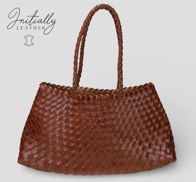 luxury handwoven retro leather basket tote bag. women’s designer leather handbag