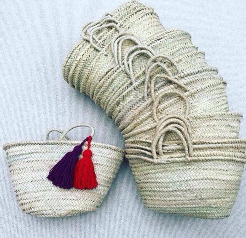 WHOLESALE 15 X Moroccan Straw Bags, Plain Straw Baskets, Bridemaids