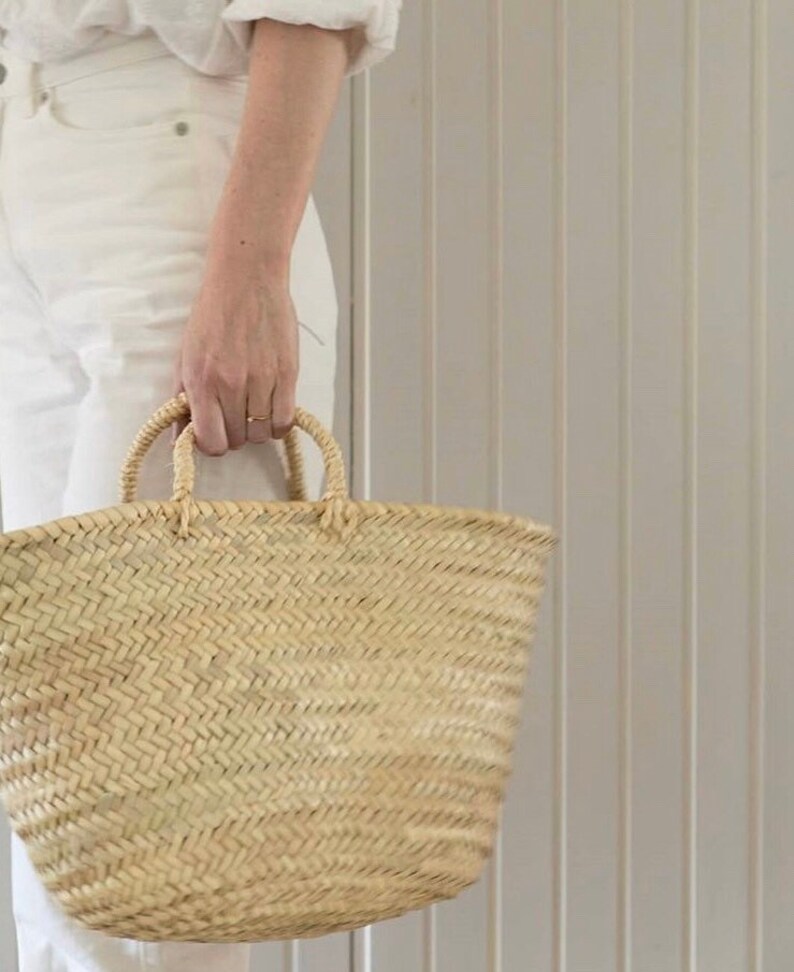 WHOLESALE 10 X Rope Handle Straw Baskets With Lining Plain Etsy