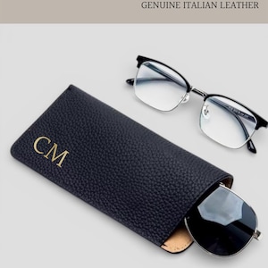 Personalised Glasses Case, Italian Leather Spectacles Sleeve, Men & Women’s Sunglasses Case