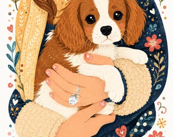Haustier Porträt, personalisierte digitale Haustier Porträts vom Foto, benutzerdefinierte Hunde- und Katzenmalerei Geschenk Gedenkstätte Wohnkultur, Paar Hund oder Katze Poster