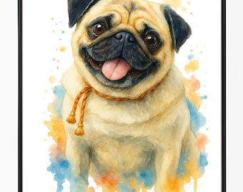 Retratos personalizados de mascotas a partir de fotos de mascotas. Retrato personalizado de mascotas en acuarela, regalo conmemorativo personalizado para perros y gatos. Dibujo artístico de mascotas (descarga digital).