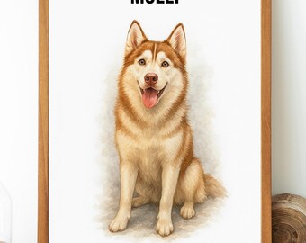 Retrato de mascota en acuarela personalizado: Arte personalizado para perros y gatos (descarga digital)
