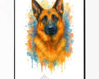 Retrato personalizado de mascotas en acuarela, recuerdo personalizado para perros y gatos (descarga digital)
