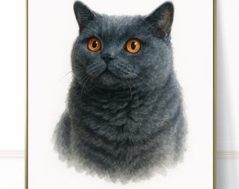 Personalisierte Aquarell Portrait von Hund oder Katze (Digitaler Download)