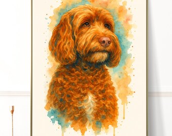 Retrato de mascota personalizado en acuarela, memorial personalizado (descarga digital)