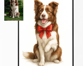 Retrato personalizado de mascota en acuarela, arte conmemorativo para perros (descarga digital)