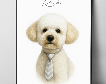 Retrato de mascota en acuarela personalizado, pintura personalizada de perro o gato (descarga digital)