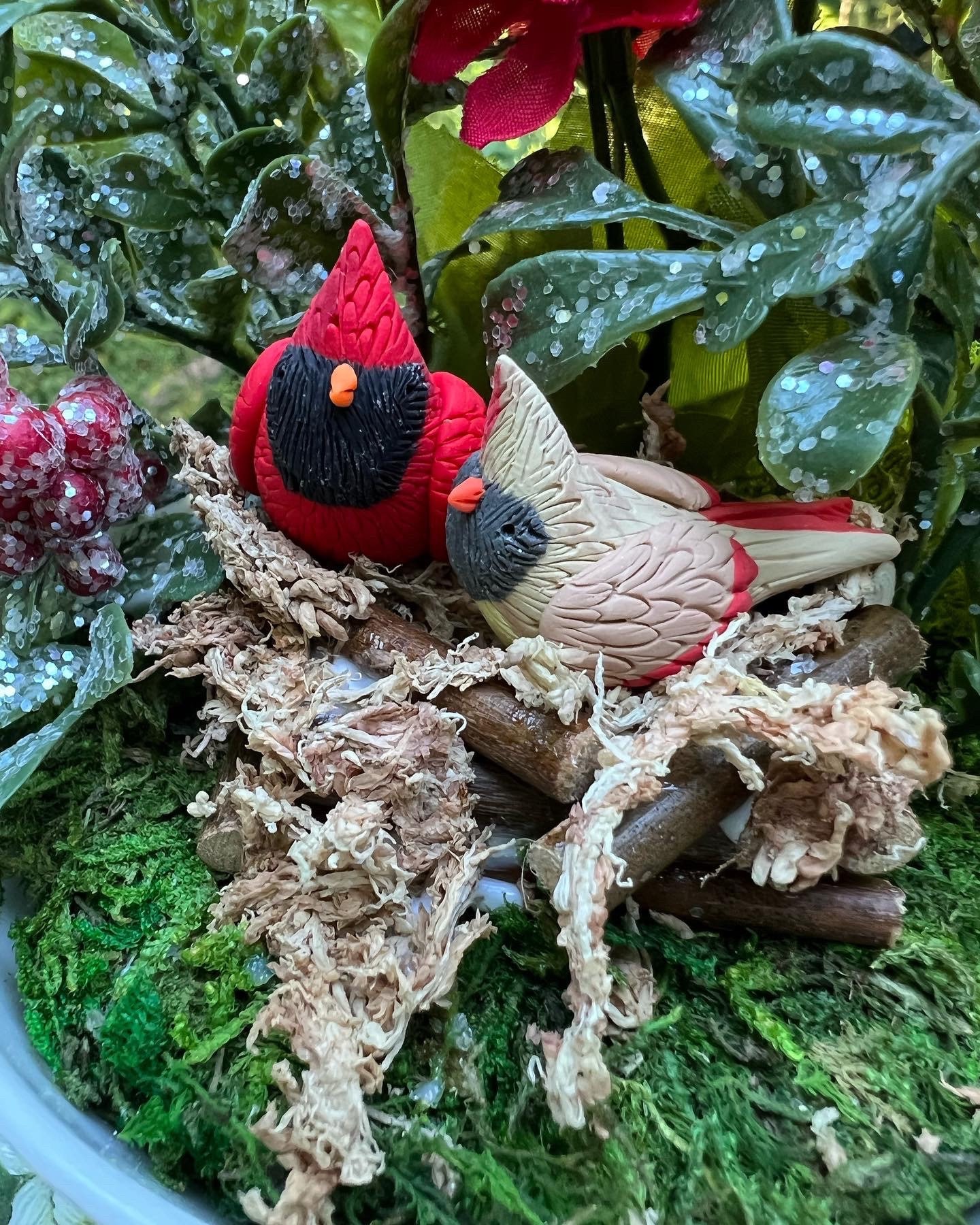 Cardinal Teacup Diorama - Etsy