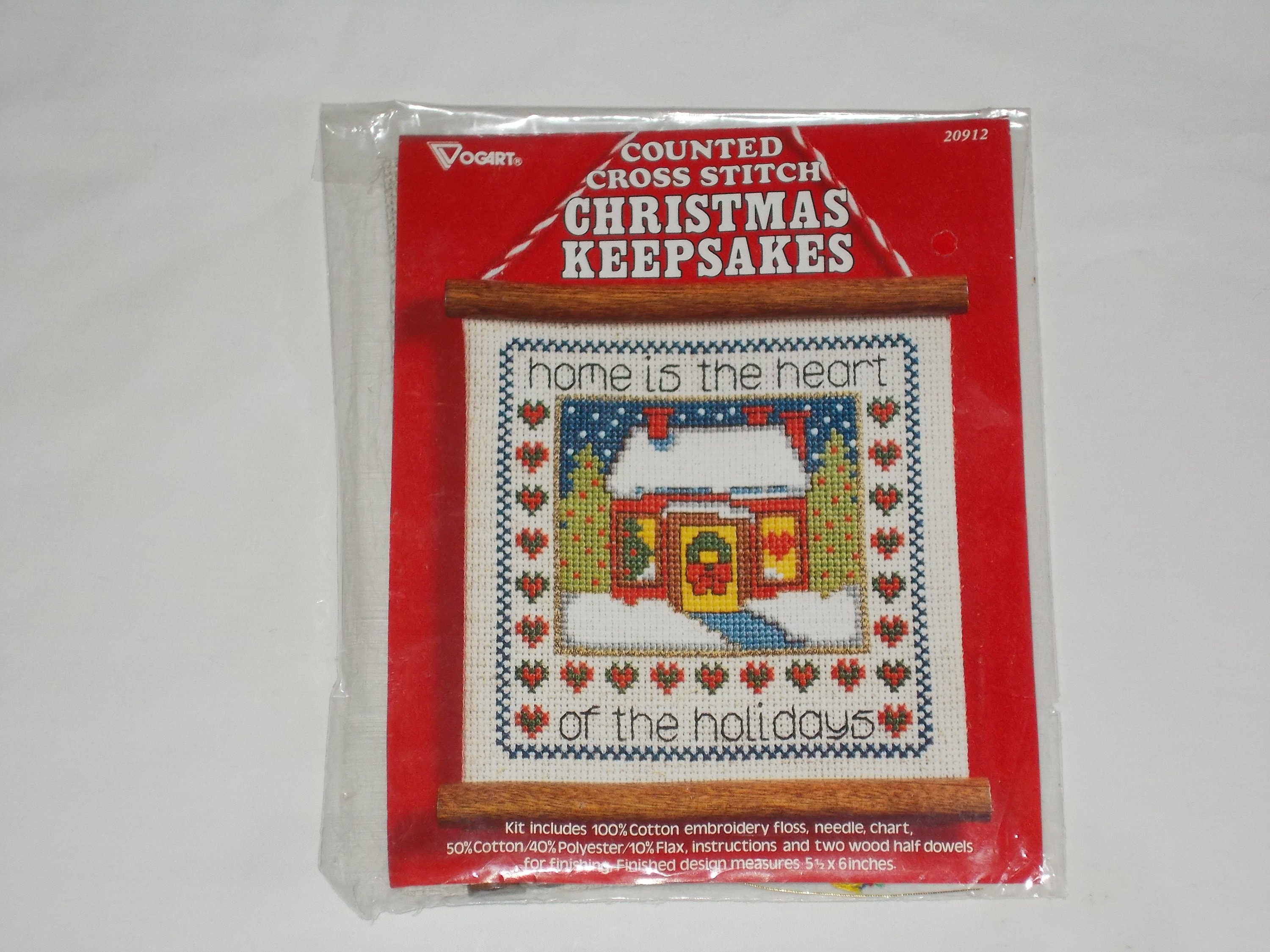 Vintage Vogart Crafts The Heritage Collection Four Placemats Embroidery Kit 8738B Country Cross Stitch NOS NEW