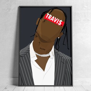 Minimalistisches Travis Scott Poster - Dekoration / Poster / Posterdruck / Wandkunst / Rap / Geschenkidee / Rap Poster / Cactus Jack/ Astroworld