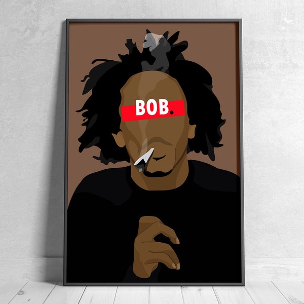 Affiche BOB MARLEY minimaliste -  Décoration / Affiche / Poster Print / Wall Art / Musique / Reggae / Home Decor / Illustration / Rasta