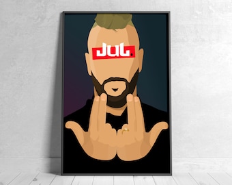 Affiche JUL minimaliste -  Décoration / Affiche / Poster / Rap / Rap français / Illustration / Rap Poster / Rappeur / Marseille / L'ovni