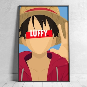 Poster minimalista MONKEY D. LUFFY - Decorazione / Poster / Stampa poster / Arte murale / Illustrazione / Manga / Anime / One Piece / Zoro
