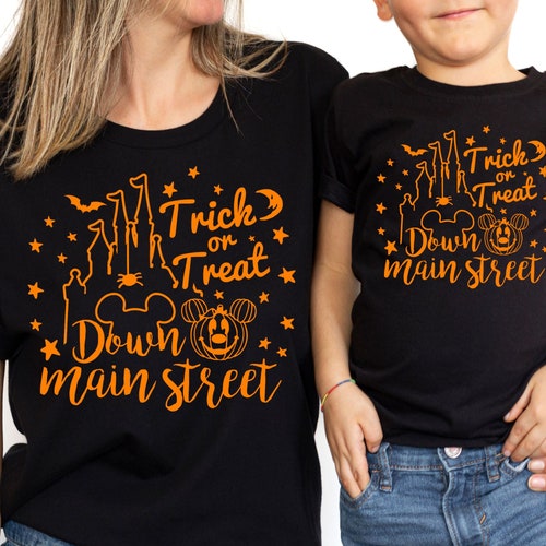 Disney Halloween Shirt Trick Or Treat Down Main Street Usa Etsy