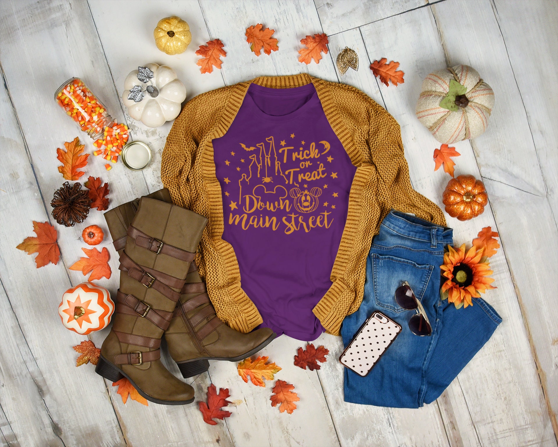 Disney Halloween Shirt Trick Or Treat Down Main Street Usa Etsy Sweden