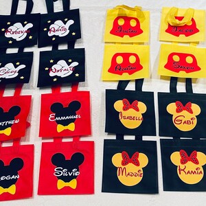 10 Personalized Mickey and Minnie Favor Bags - Also with Pants and Thumbs Up
