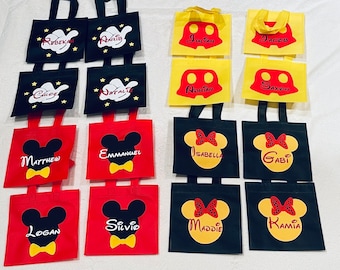 10 Personalized Mickey and Minnie Favor Bags - Also with Pants and Thumbs Up