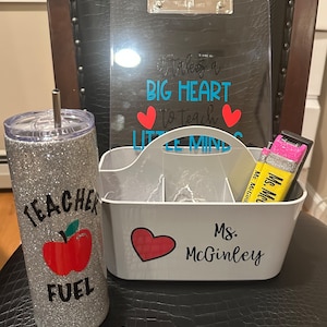 Teacher Gift Basket - Teacher Toolbox - Best Teacher Gift - Student Teacher Gift - Teacher Caddy Gift - Tumbler - Clipboard - Personalized