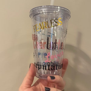 Fan Tumbler - Taylor Tumbler - TS tumbler - Album Names - Personalized Tumbler - Iced Coffee Cup