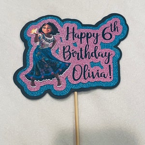Custom Glitter Cake Topper - Mirabel, Isabela, Luisa Birthday Cake Topper - Character Cake Topper - Personalized Cake Topper