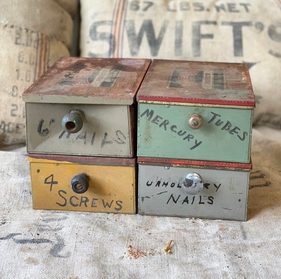 One Vintage Cigar Box Drawer Handmade Folk Art Antique Parts Etsy
