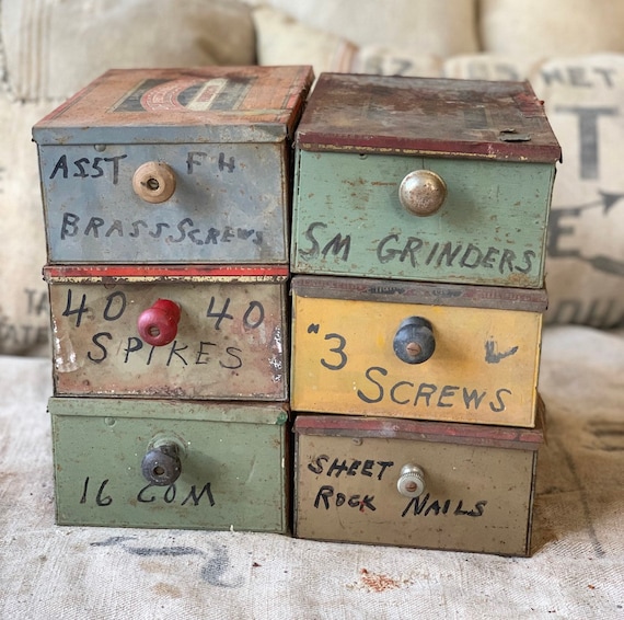 One Vintage Cigar Box Drawer Handmade Folk Art Antique Parts Etsy
