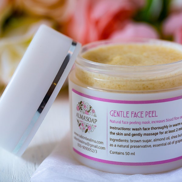 Exfoliante facial natural para pieles secas y sensibles