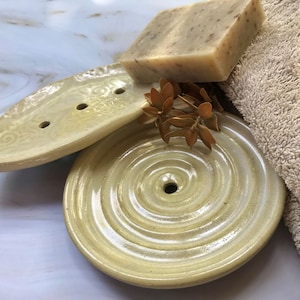 Ceramic Beige soap dish, soap drainer, bathroom decoration