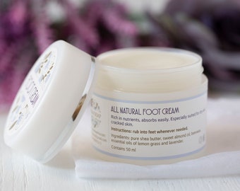 All natural foot cream