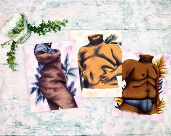 Wildflower Boys| Set of Three A4 and A8 (5x7 and 8x10 Inch) Digital Painting Art Prints