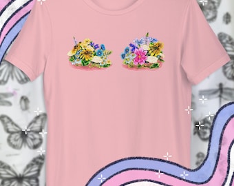 Top Surgery Blooms | Transgender Pride Cottagecore Nature Top Surgery Flowers Tshirt
