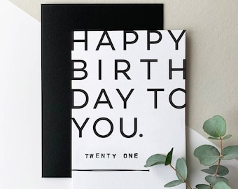 Glücklich 21. Geburtstagskarte direkt gesendet | Karte für ihn oder sie | Senden Sie Geburtstagswünsche von HELLO TIME