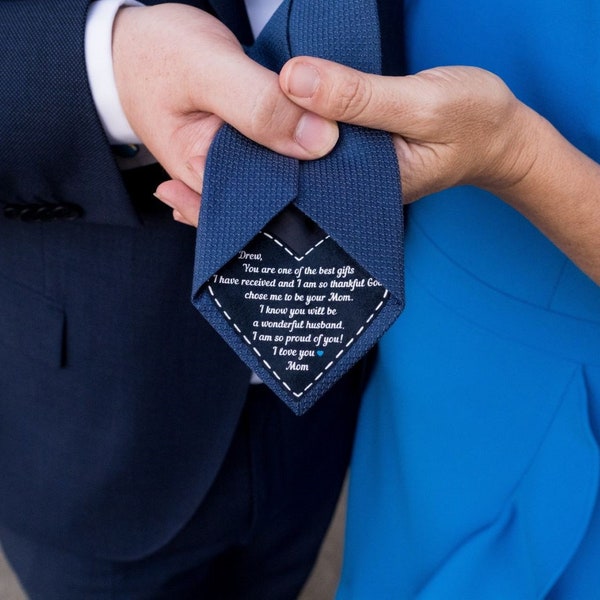 Son's Wedding Day Gift From Mother To Groom On His Wedding Personalized Tie Patch
