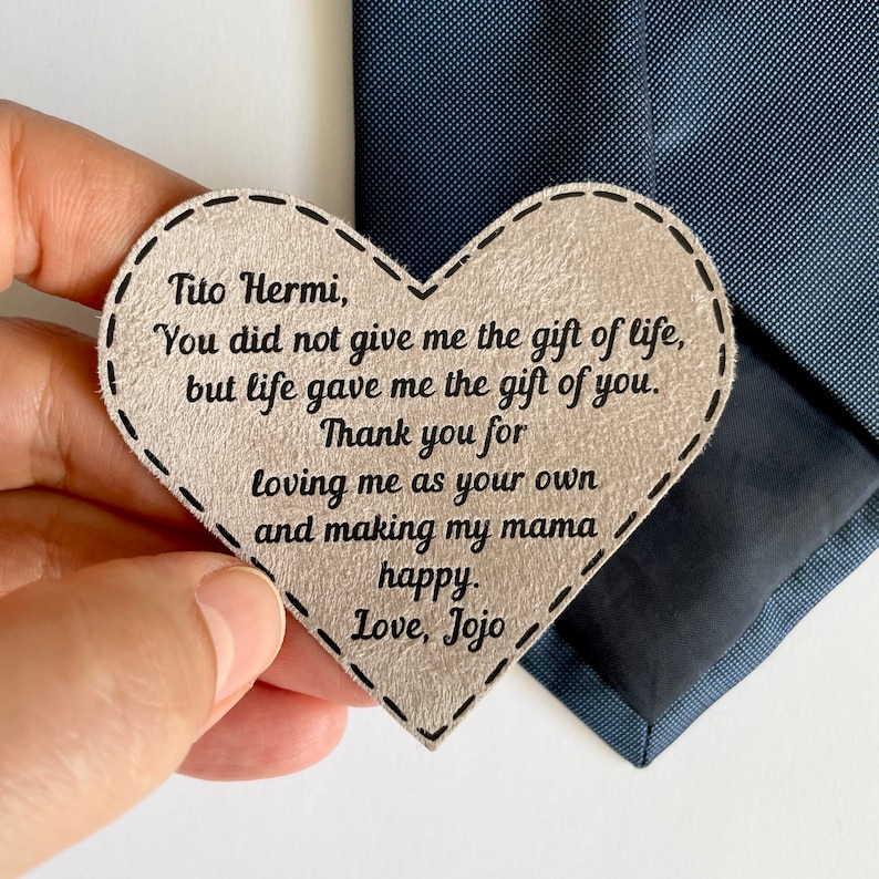 Thank you for loving me asyour own - personalized tie patch with yourtext for step dad