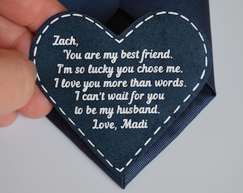 Fiance Wedding Gift For Groom Tie Patch From Bride Future Husband Gifts Idea Hubby Gift On Wedding Day