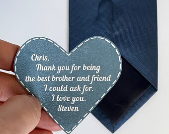 Brother Gift From Groom Personalized Tie Patch On Wedding Day