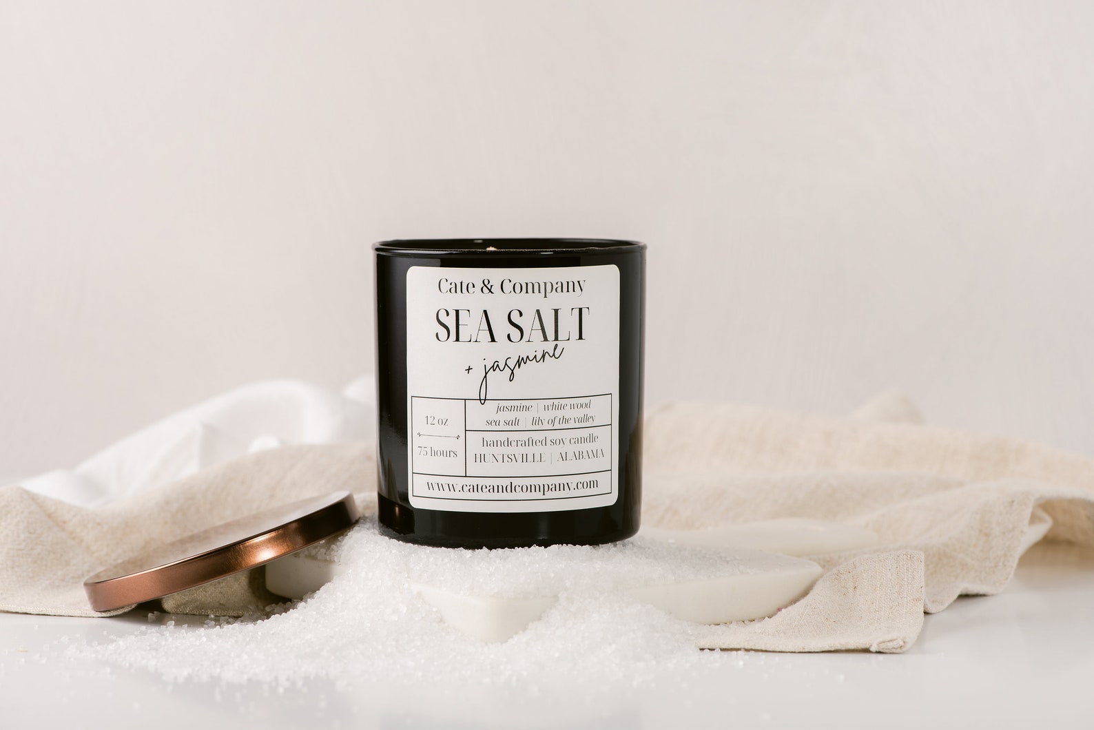 Sea Salt Jasmine Soy Candles Summer Candle Candle Etsy