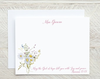 Personalized Christian Stationery Set for Women Romans 15:13 Bible Verse Notecards for Girls with Envelopes Christian Gift for Woman Teen
