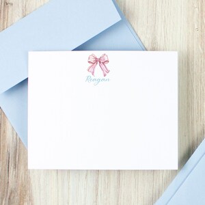 Personalized Coquette Stationery: Pink Bow, Cowboy Boot Notecards