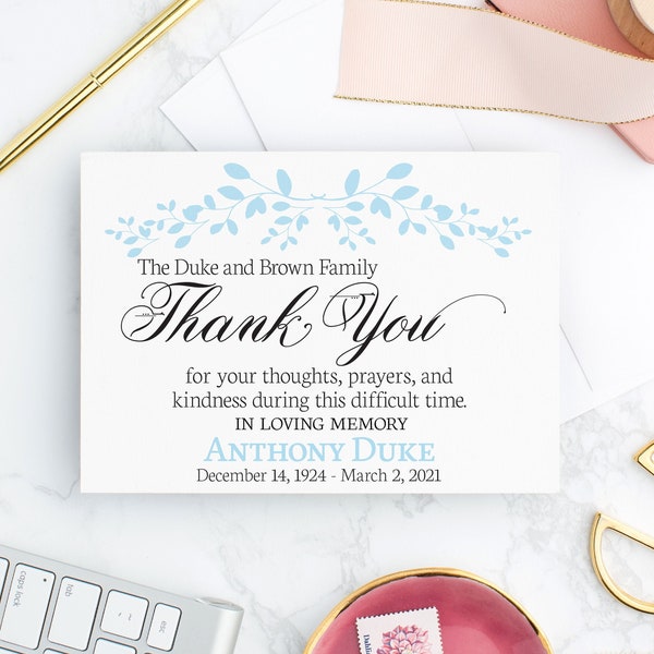 Memorial Gift Acknowledgement Card - Etsy