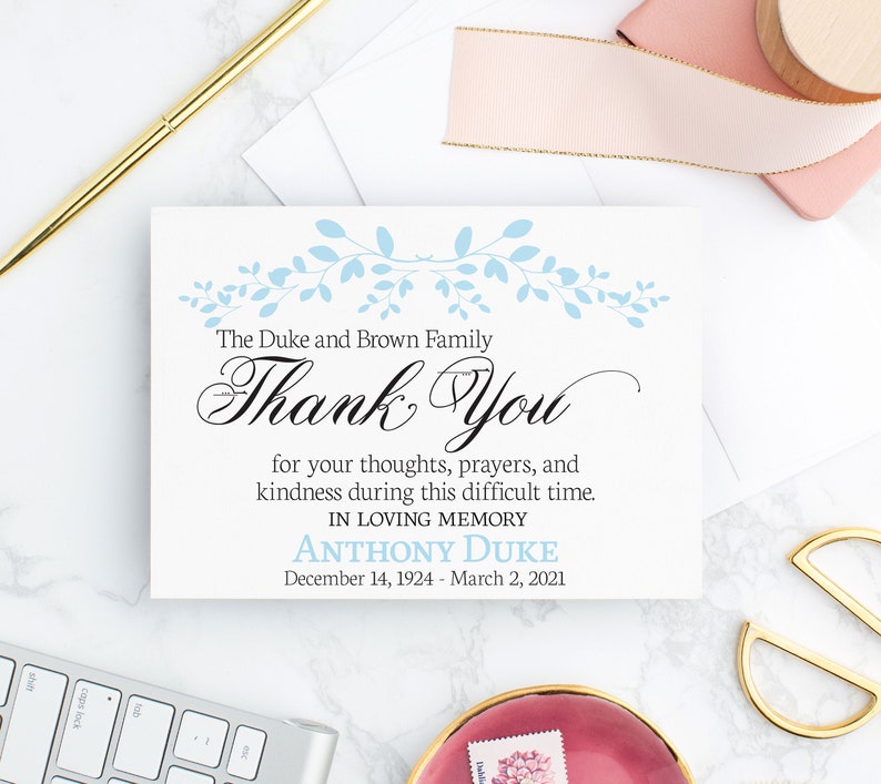 Sympathy Thank You Cards Funeral Condolence From Family Etsy