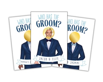 Find the Groom Scratch Off Favors for Bridal Showers, Personalized Wedding Game for Guest, Pre-Printed Bachelorette Favor Card