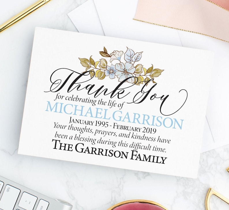 Personalized Funeral Thank You Cards Sympathy Thank You Etsy