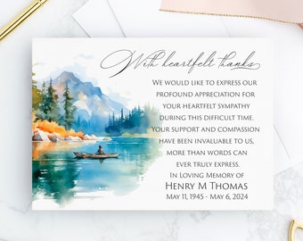 Personalized Sympathy Thank You Cards: Fisherman Memorial A2 Cards